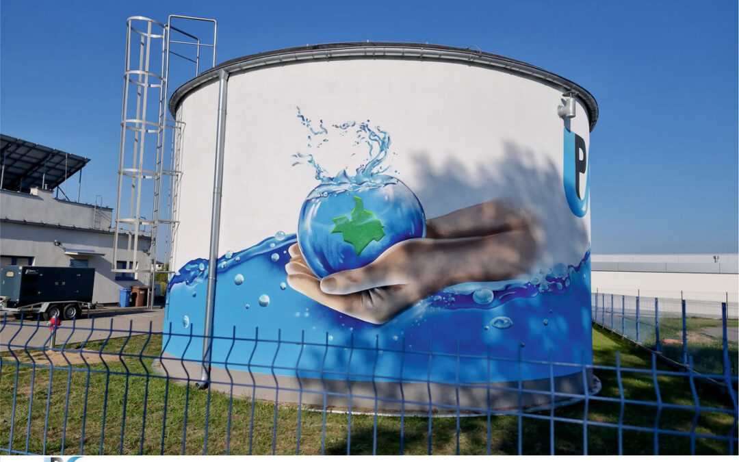 Mural w Rokietnicy na stacji uzdatniania wody